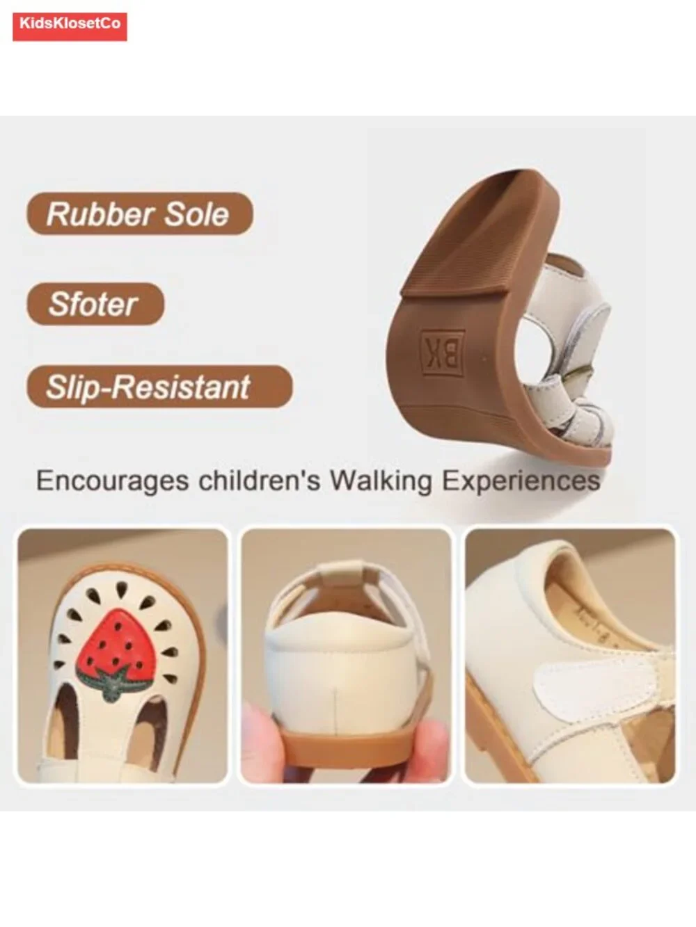 Toddler Girl Mary Jane Dress Shoes Leather Flats Non-Slip Adjustable Strap